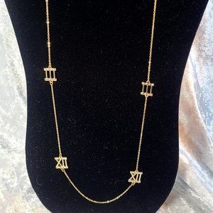 Roman Numeral Necklace with Crystals